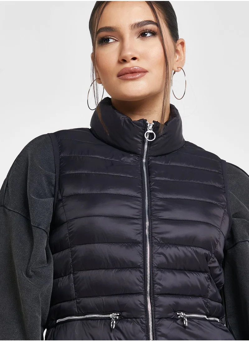 ONLY Zip Through Puffer Vest Jacket