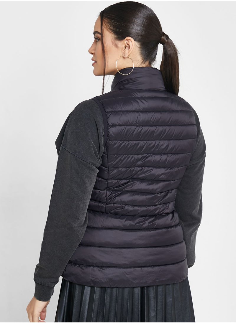 ONLY - Zip Through Puffer Vest Jacket - Image 1