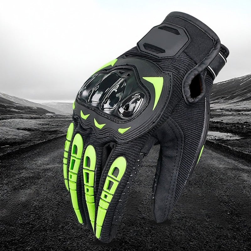 Motorcycle Gloves: L Size Black And Green, Premium Breathable Moisture-Wicking Material - Touchscreen Compatible Fingertips, Non-Slip Palm For Men And Women Motorcyclists - Image 5