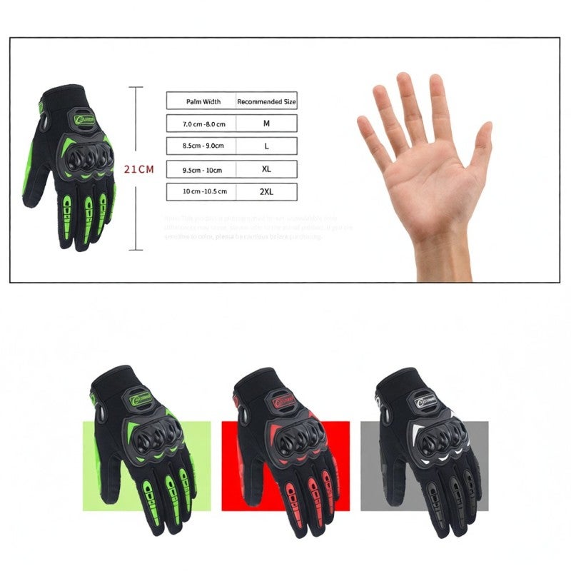Motorcycle Gloves: L Size Black And Green, Premium Breathable Moisture-Wicking Material - Touchscreen Compatible Fingertips, Non-Slip Palm For Men And Women Motorcyclists - Image 4