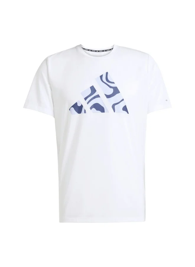 اديداس adidas RUN IT BL TEE M White Running T-SHIRTS for Men - XS