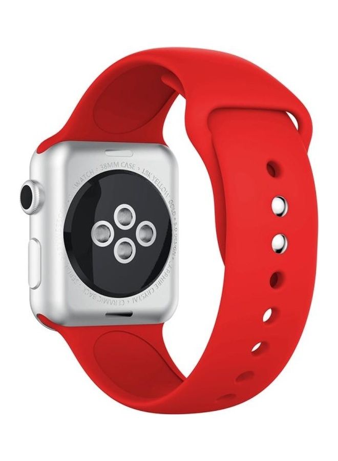 NIBEMINENT Double Rivets Silicone Watch Band Red - Image 2