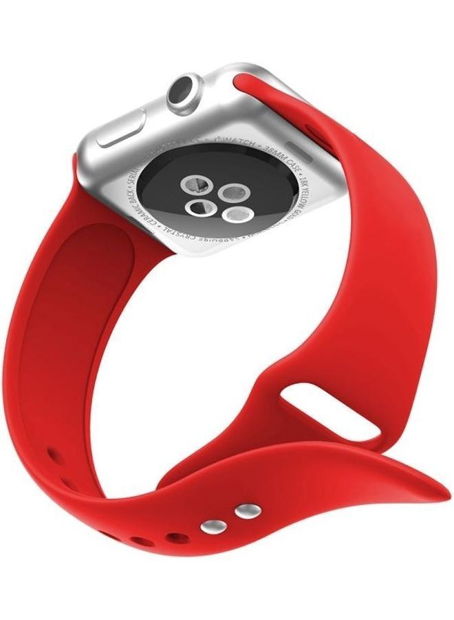 NIBEMINENT Double Rivets Silicone Watch Band Red - Image 4