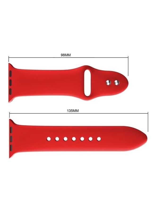 NIBEMINENT Double Rivets Silicone Watch Band Red - Image 3