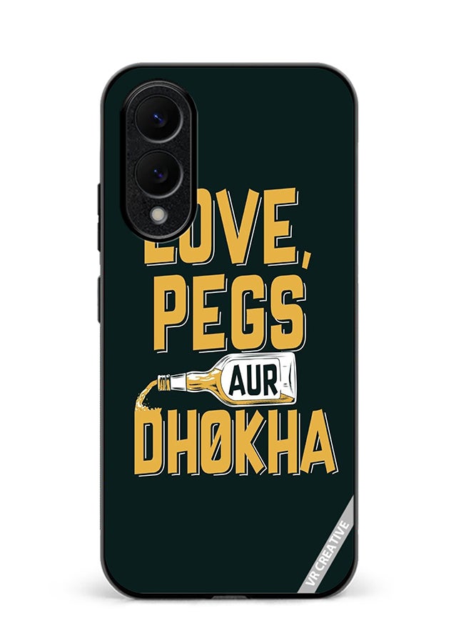 VR CREATIVE Protective Case Cover For Samsung Galaxy S25 Edge Love Pegs Aur Dhoka Design Multicolour