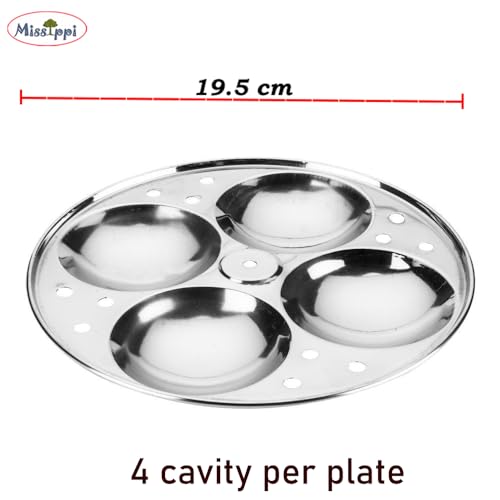 Missippi Stainless steel 3 plate idli stand + 2 Mini Idli plate + Idli lifter,2 in 1 for Regular and mini idli stand.Fits in all idli cooker & Idli pots. - Image 5
