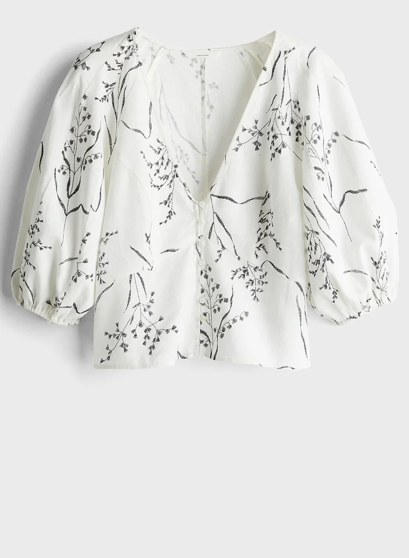 H&M Printed Tiered Top