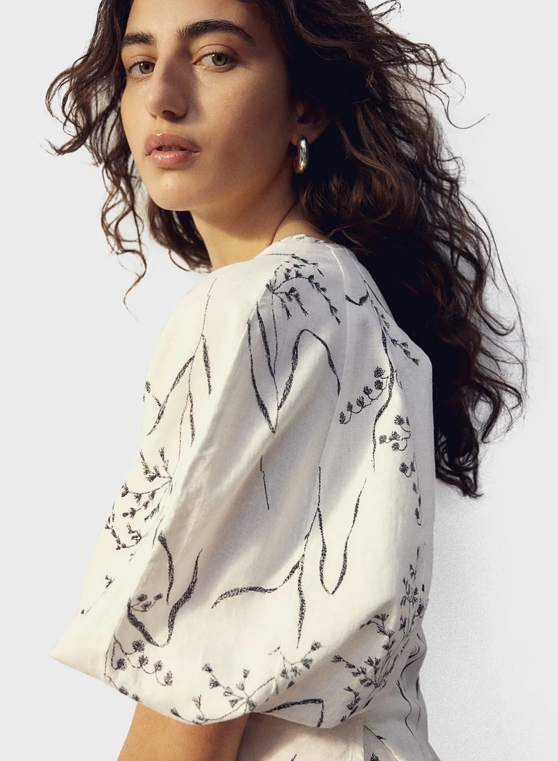 H&M Printed Tiered Top
