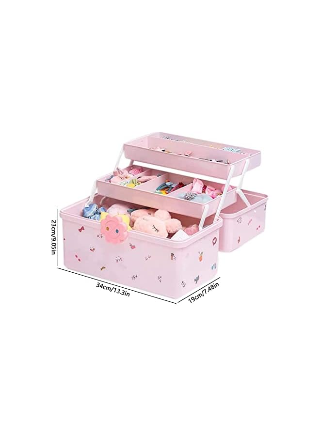 The Bros Hair Accessories Organizer - Pink Jewelry Box for Girls | Accessory Storage Container Case - Image 4