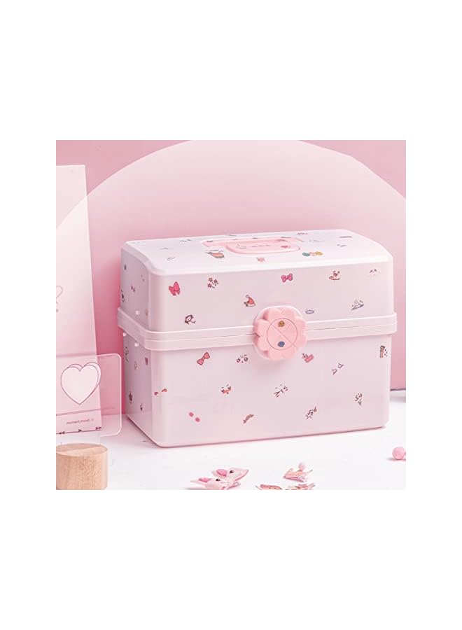 The Bros Hair Accessories Organizer - Pink Jewelry Box for Girls | Accessory Storage Container Case - Image 3