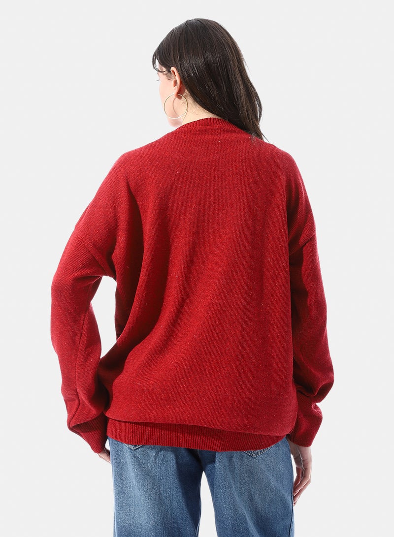 Andora Round Neck Patterned Pullover - Image 3