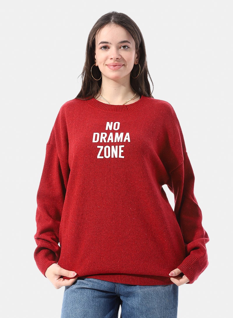 Andora Round Neck Patterned Pullover - Image 1