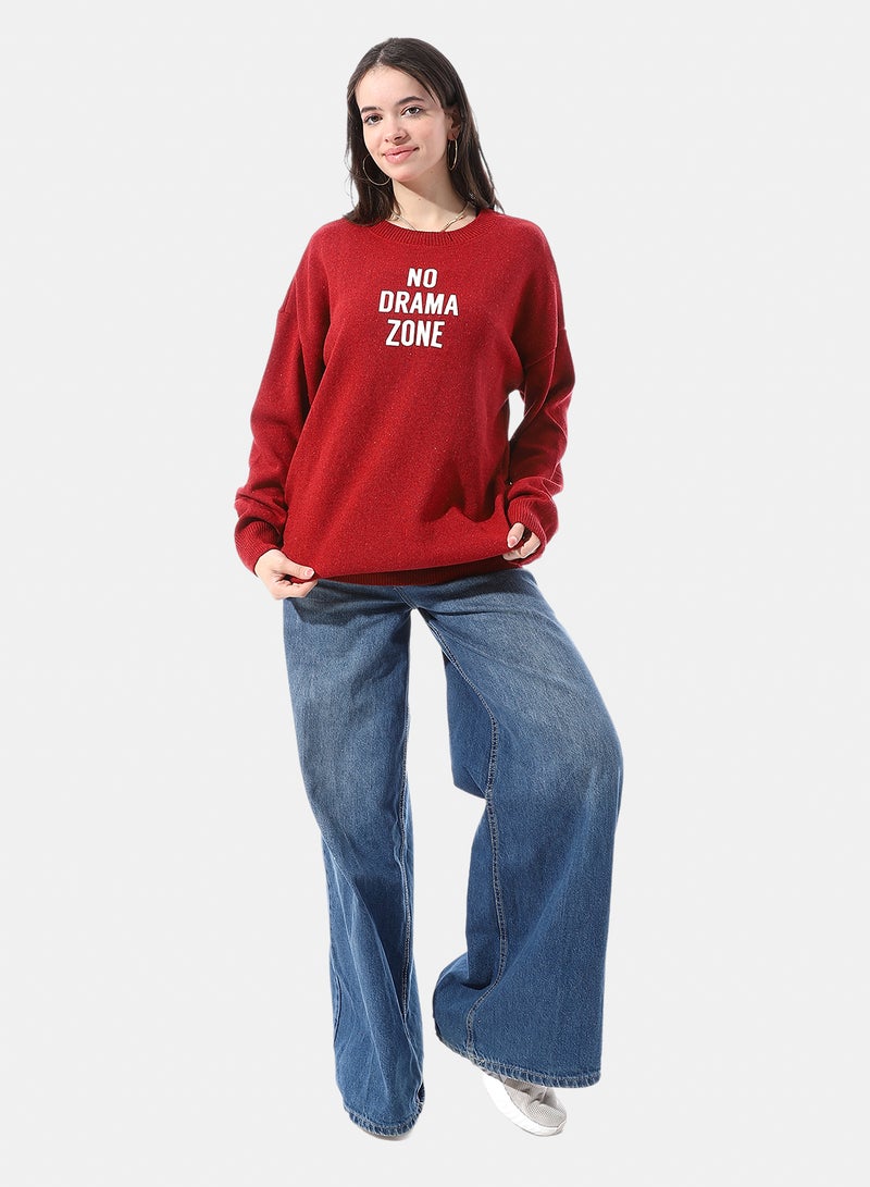 Andora Round Neck Patterned Pullover - Image 4