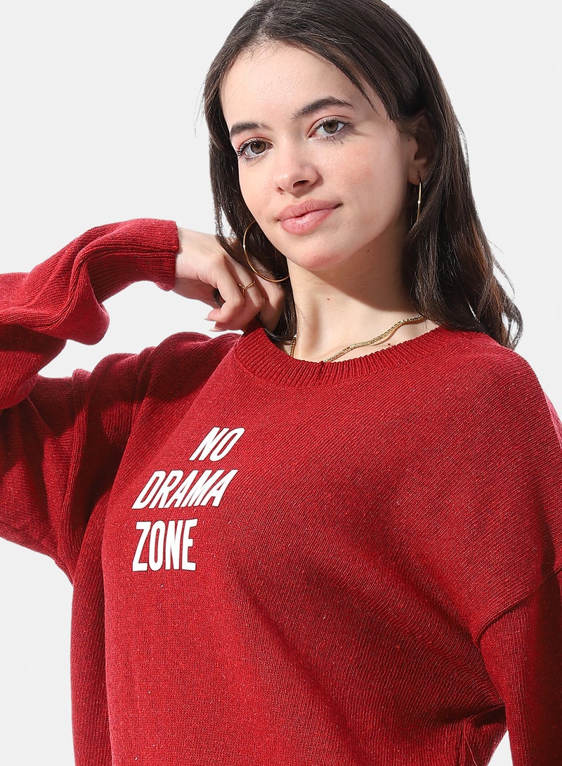 Andora Round Neck Patterned Pullover - Image 5