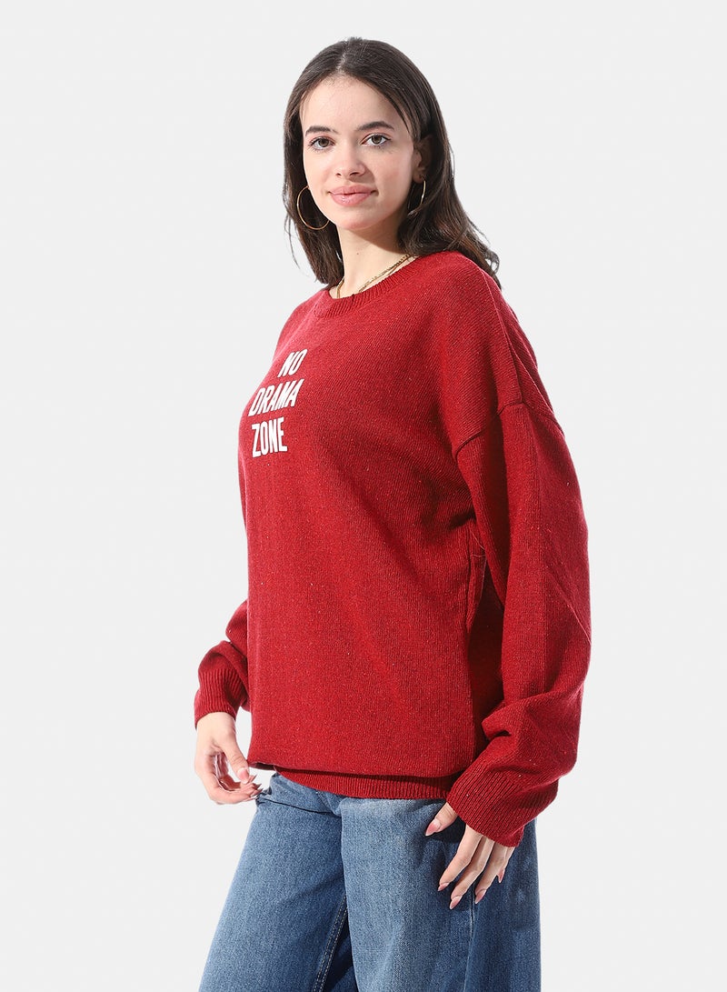Andora Round Neck Patterned Pullover - Image 2
