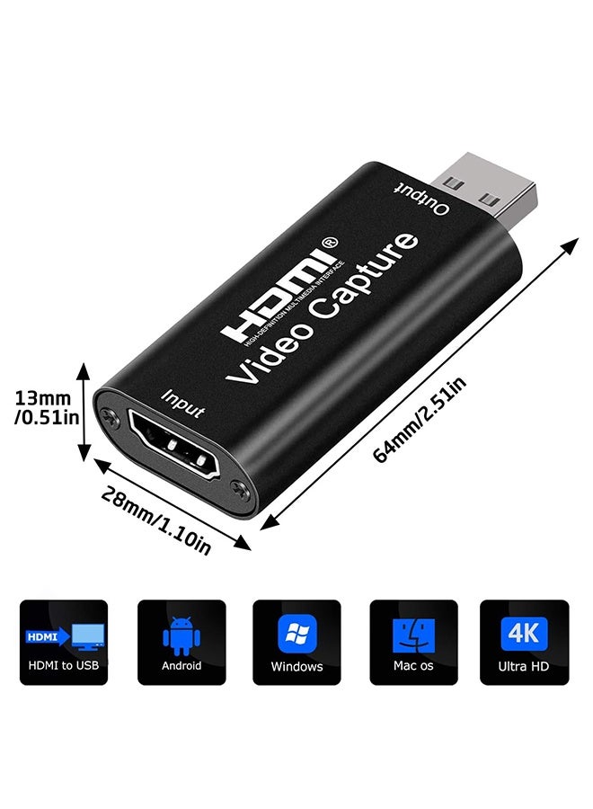 هافن بطاقة التقاط الفيديو 4K HDMI، بطاقة كاميرا، بطاقة التقاط الألعاب، محول التقاط الصوت، جهاز تسجيل من HDMI إلى USB، مُعدّل التسجيل للاستماع والبث المباشر، مؤتمرات الفيديو، التعليم، والألعاب - Image 2