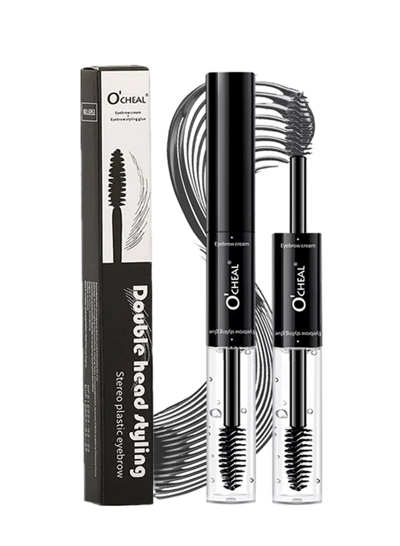 OCHEAL Double Head Eyebrow Styling Gel and Color Cream Natural Fast Drying Film Forming Waterproof and Sweatproof Brow Makeup Eyebrow Color Cream and Brow Styling Gel Grey 04 - Image 1