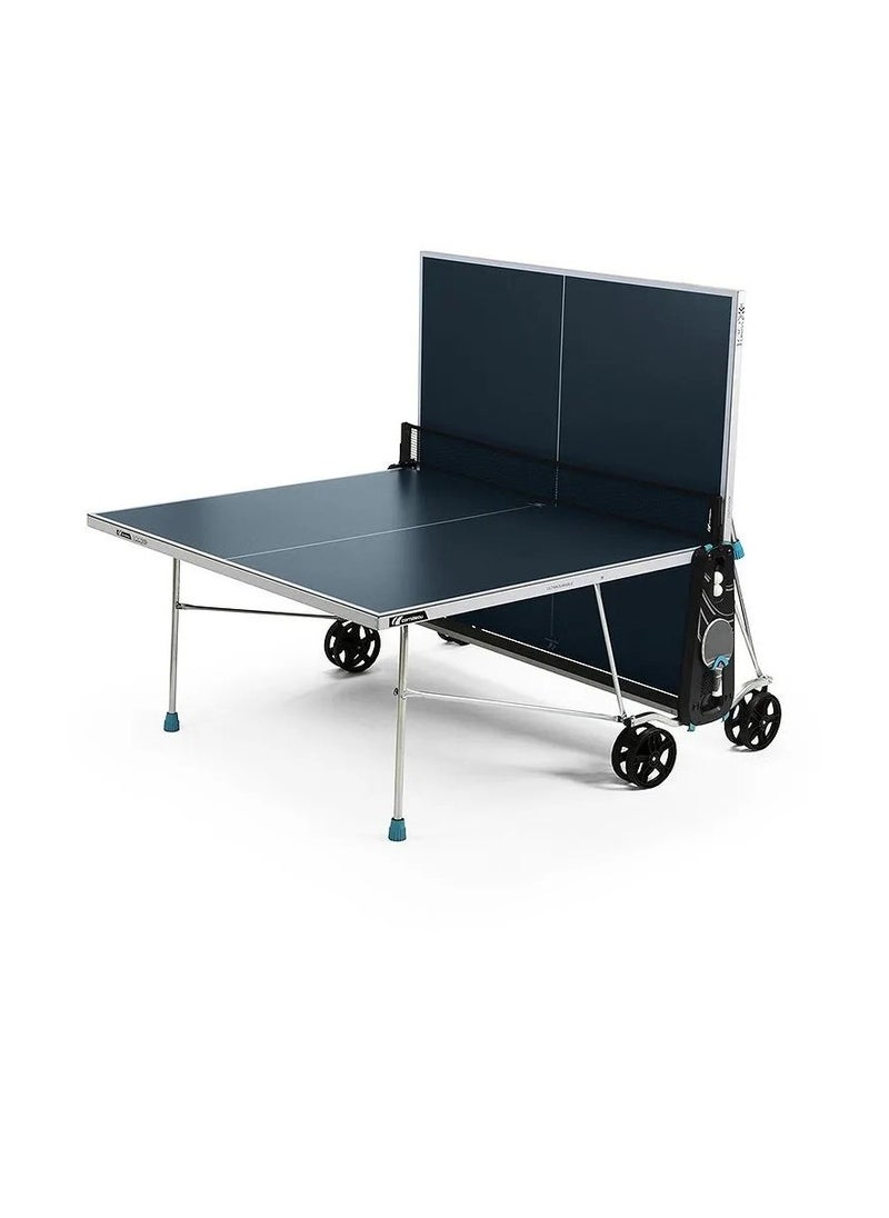 CORNILLEAU 300X Outdoor Table Tennis Table Blue | 5Mm Resin Laminate Surface, Retractable Tension-Adjustable Net, Softmat Finish, Adjustable Feet, Oversize Double Wheels, Compact Technology® Folding System, Corrosion-Resistant Aluzinc Frame  - Image 2