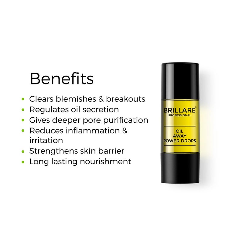 Brillare Professional Oil Away Power Drops 100 Natural Face Serum With Tea Tree and Rosemary 15 ML Zero Chemicals - Image 3