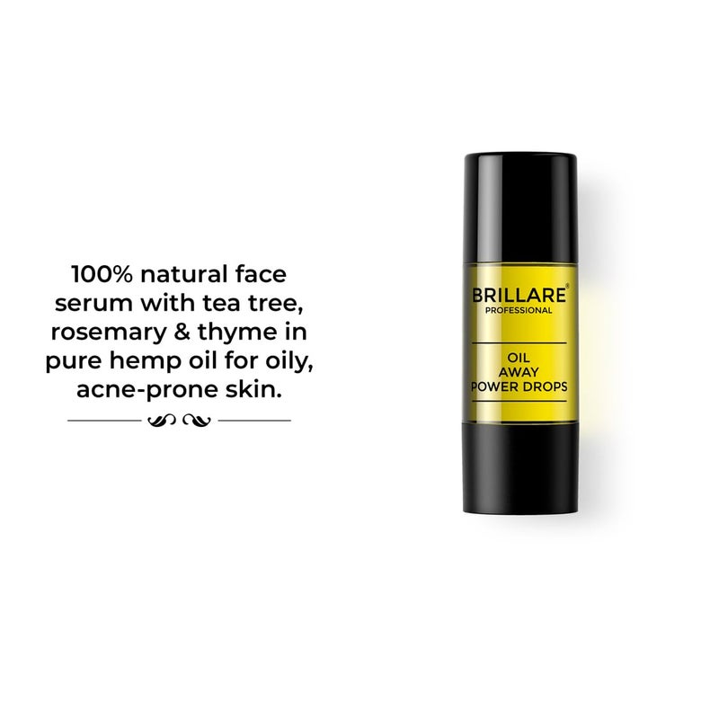 Brillare Professional Oil Away Power Drops 100 Natural Face Serum With Tea Tree and Rosemary 15 ML Zero Chemicals - Image 2