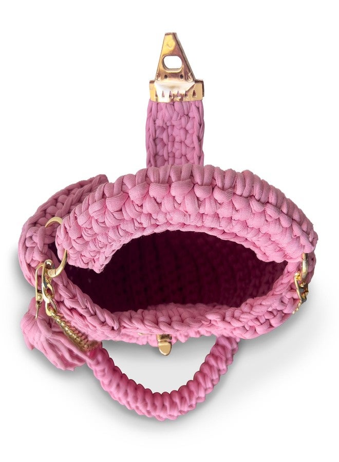CHQEL Evening Clutch Bag for Women, Handmade Crochet Wedding Party Purse, Small Flap Formal Crossbody Handbag Evening Clutch (PRETTY) - Image 4