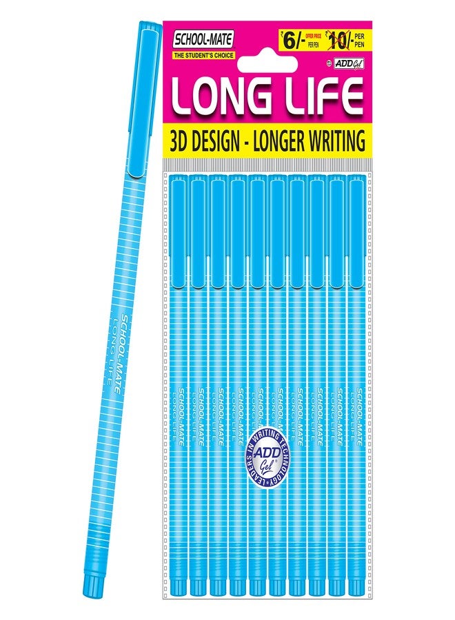 ADD Gel أضف جل طويل الأمد للكتابة، أزرق، عبوة من 10 أقلام - Image 2