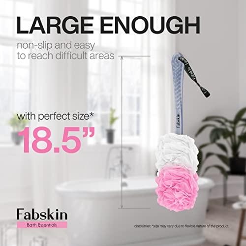 Fabskin Bath Body Brush Loofah For Men & Women With Long Handle | Body Bath Brush | Back Scrubber For Bathing | Made In India (Pink) - Image 5