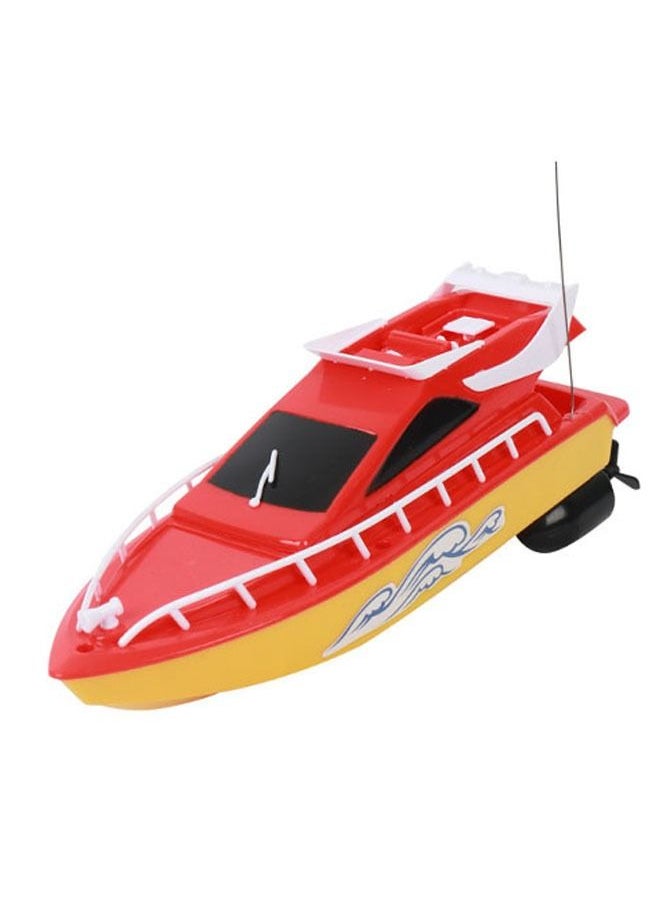 YelaJoy Wireless Mini Remote Speedboat Battery Remote Control Boat with Light Electric Simulation Model Toys Children Swimming Pool Lake (Red)  - Image 1