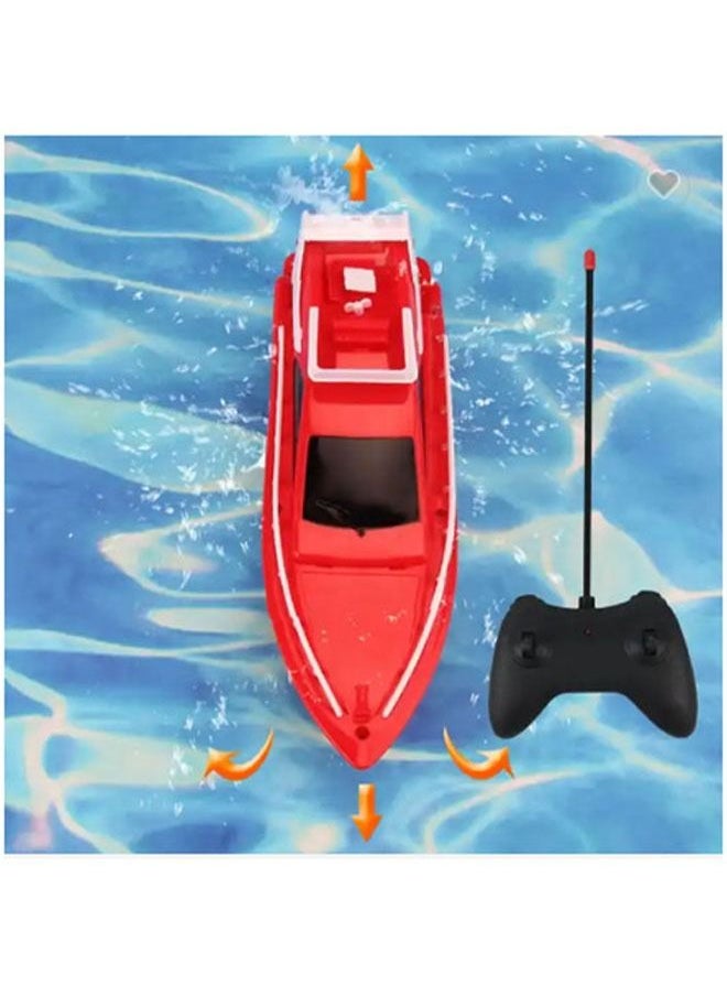 YelaJoy Wireless Mini Remote Speedboat Battery Remote Control Boat with Light Electric Simulation Model Toys Children Swimming Pool Lake (Red)  - Image 5