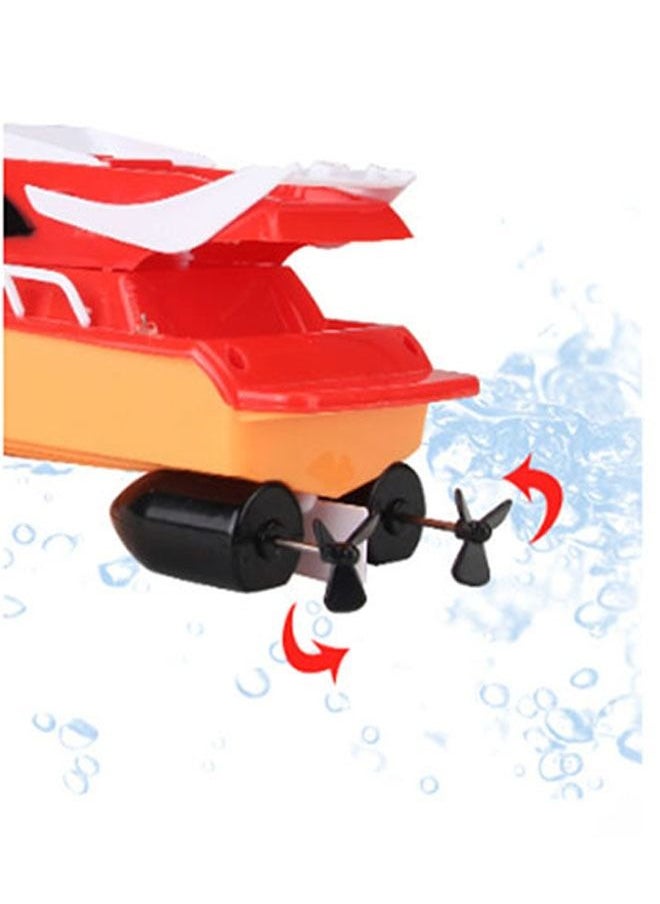 YelaJoy Wireless Mini Remote Speedboat Battery Remote Control Boat with Light Electric Simulation Model Toys Children Swimming Pool Lake (Red)  - Image 3