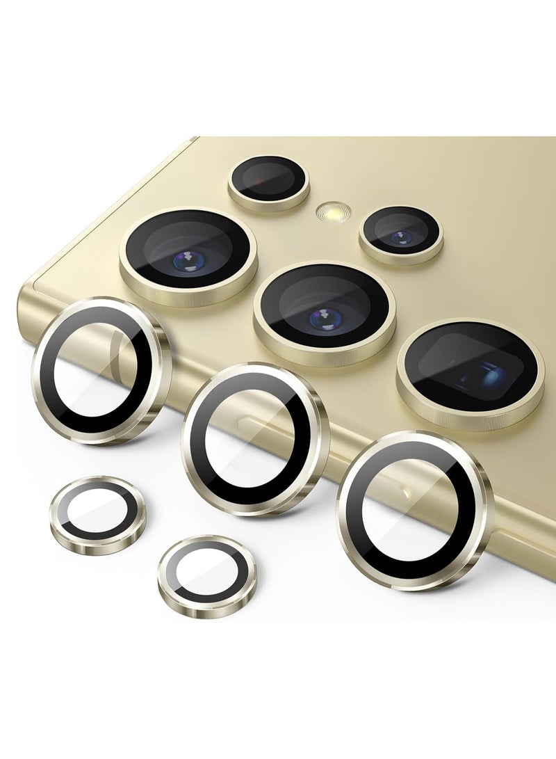 ACLIX Camera Lens Protector for Samsung Galaxy S24 Ultra, Single Ring Cover 9H Hardness Tempered Glass, Easy Installation Tray, HD Clear, 1 Set (Gold) - Image 1