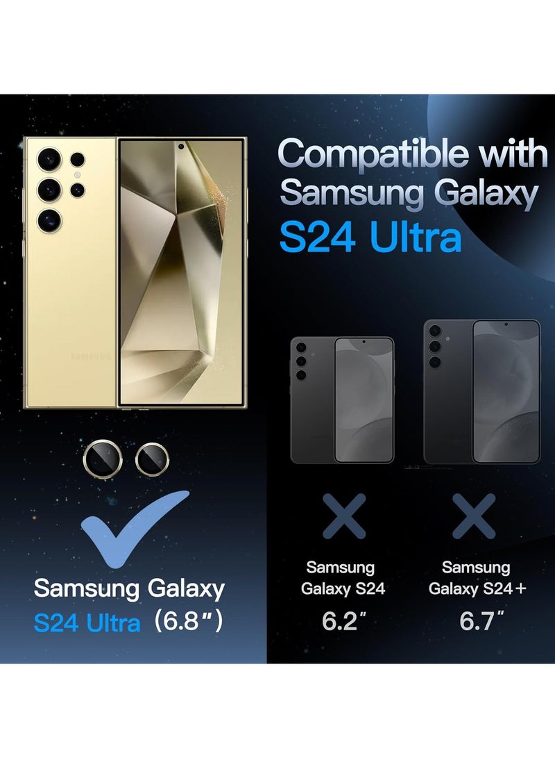ACLIX Camera Lens Protector for Samsung Galaxy S24 Ultra, Single Ring Cover 9H Hardness Tempered Glass, Easy Installation Tray, HD Clear, 1 Set (Gold) - Image 2