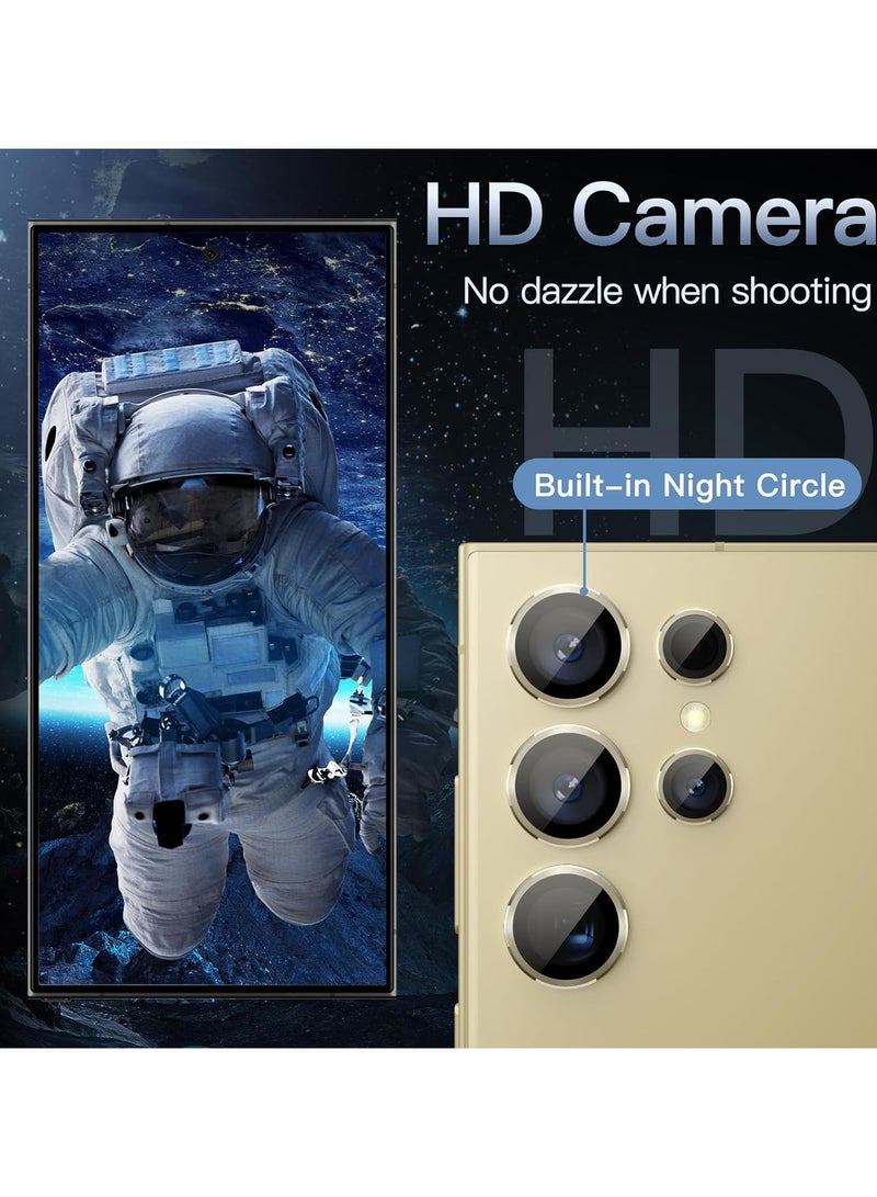 ACLIX Camera Lens Protector for Samsung Galaxy S24 Ultra, Single Ring Cover 9H Hardness Tempered Glass, Easy Installation Tray, HD Clear, 1 Set (Gold) - Image 4