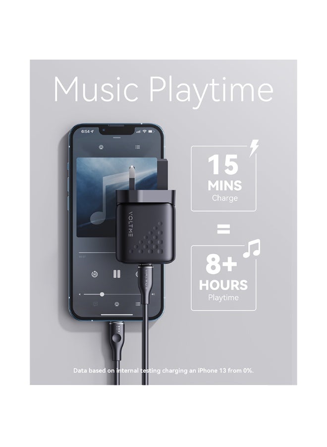 Voltme Wall Charger Revo Lite USB-C Port 20W - Black - Image 4