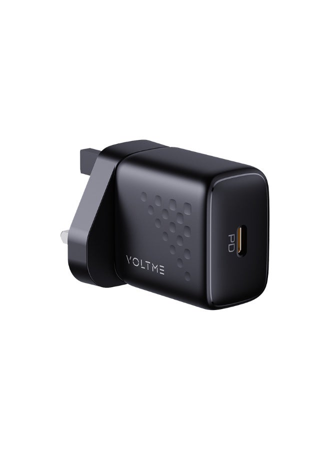 Voltme Wall Charger Revo Lite USB-C Port 20W - Black - Image 1