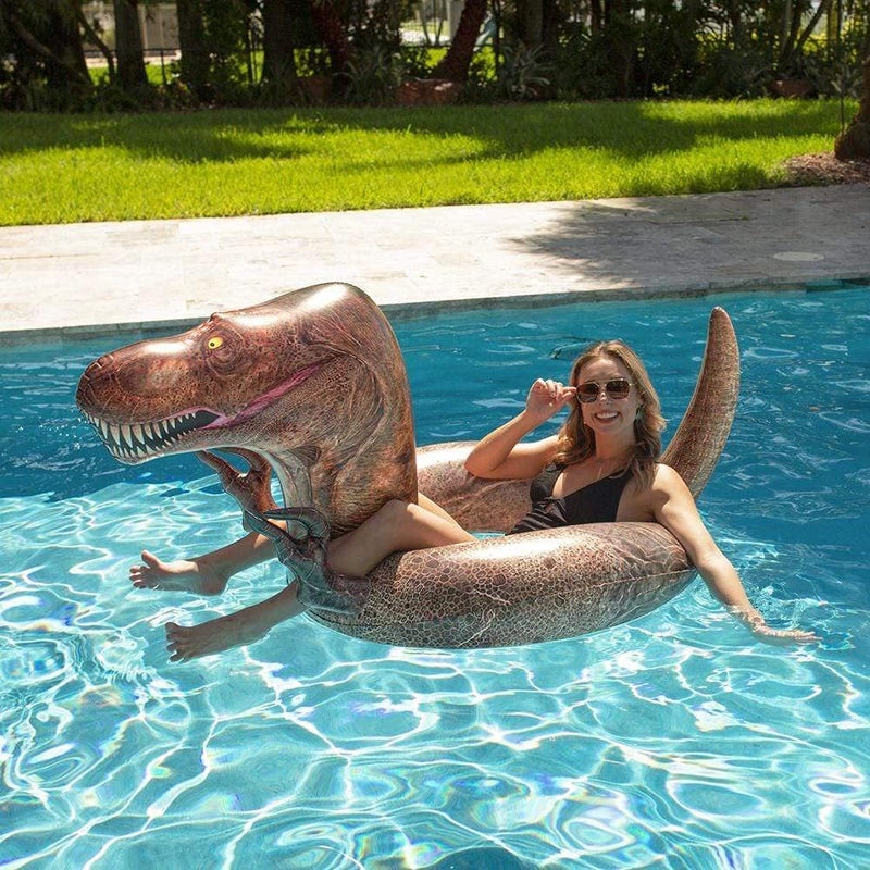 PoolCandy Inflatable 42"" inch Animal Pool Tubes and Swim Rings (T-Rex Dinosaur Inflatable 42"" inch Dino Pool Tube) - Image 2