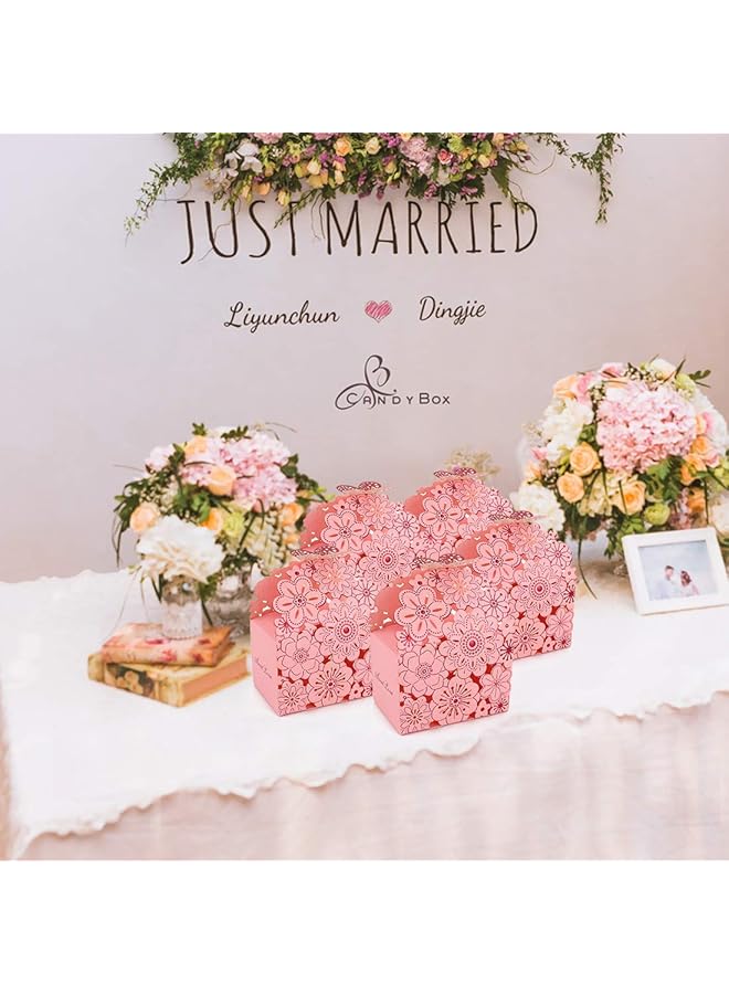 إيروريكس صندوق حلوى على شكل زهرة وفراشة مجوف 50 قطعة من صناديق هدايا بسكويت صغيرة على شكل فراشة لتزيين الحفلات هدايا الزفاف صندوق شوكولاتة لحفلات الزفاف وحفلات أعياد الميلاد ومستلزمات صندوق حلوى الزفاف الأوروبي - Image 2