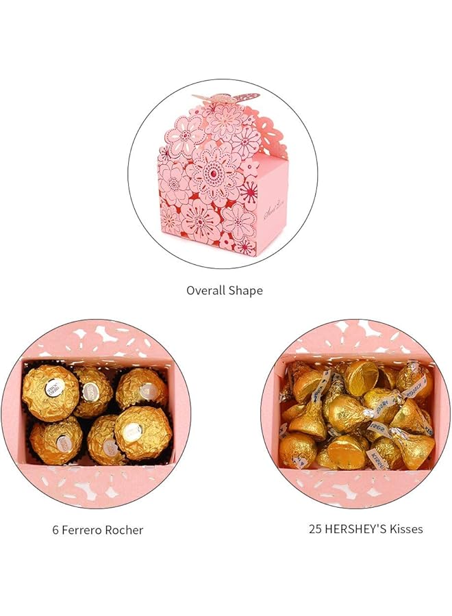 إيروريكس صندوق حلوى على شكل زهرة وفراشة مجوف 50 قطعة من صناديق هدايا بسكويت صغيرة على شكل فراشة لتزيين الحفلات هدايا الزفاف صندوق شوكولاتة لحفلات الزفاف وحفلات أعياد الميلاد ومستلزمات صندوق حلوى الزفاف الأوروبي - Image 3