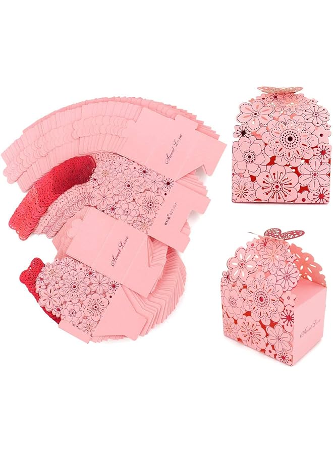 إيروريكس صندوق حلوى على شكل زهرة وفراشة مجوف 50 قطعة من صناديق هدايا بسكويت صغيرة على شكل فراشة لتزيين الحفلات هدايا الزفاف صندوق شوكولاتة لحفلات الزفاف وحفلات أعياد الميلاد ومستلزمات صندوق حلوى الزفاف الأوروبي - Image 1