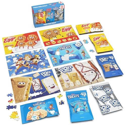 Spin Master Games Snack Puzzles 6Pack 100 Pieces Each Kids Puzzle Eggo Waffles Rice Krispies Treat Pop Tarts Preschool Toys for Girls Boys Easter Gift Ages 6 Up - Image 5