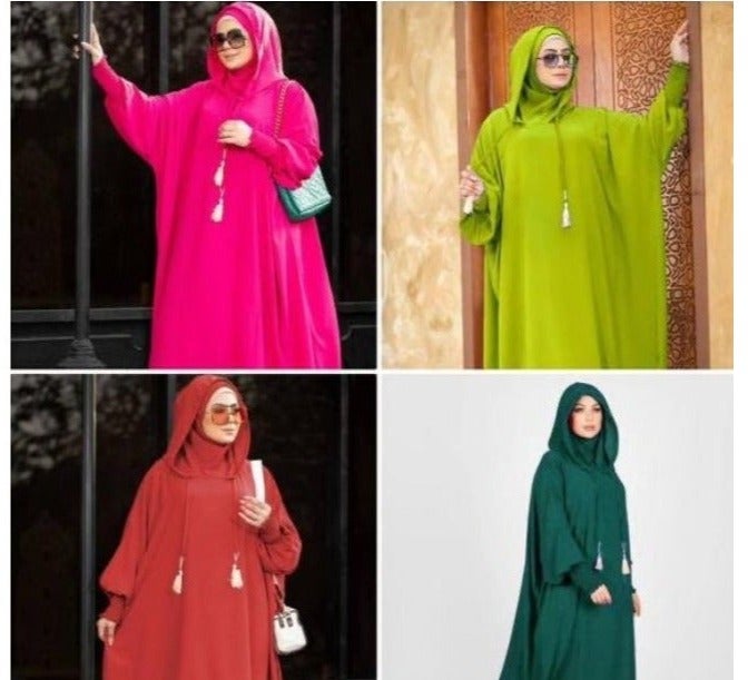 AMYAE One Piece Islamic Prayer with Long Sleeve Hoodi Style - Prayer Clothes for Women - Namaz Prayer Dress Abaya For Women - Jilbab 1 Piece Umrah essentials for women - Prayer set Salah Dress, Namaz Wear Multi Colors - Image 1