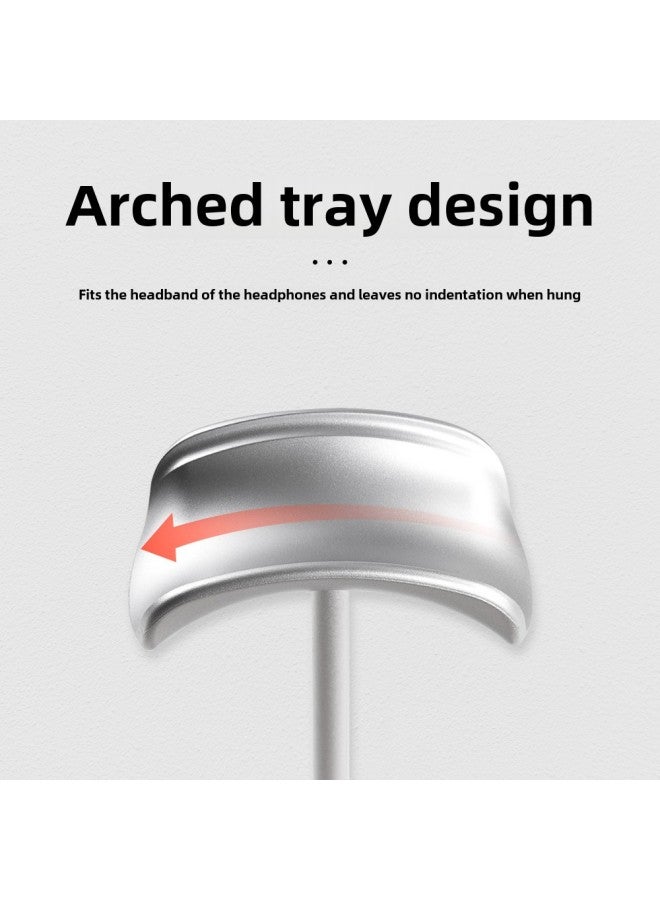 Loquat Headset Bracket Headset Game Aluminum Alloy Headset Display Stand Removable Printable Logo Mobile Phone Storage Rack-Color:Black - Image 3