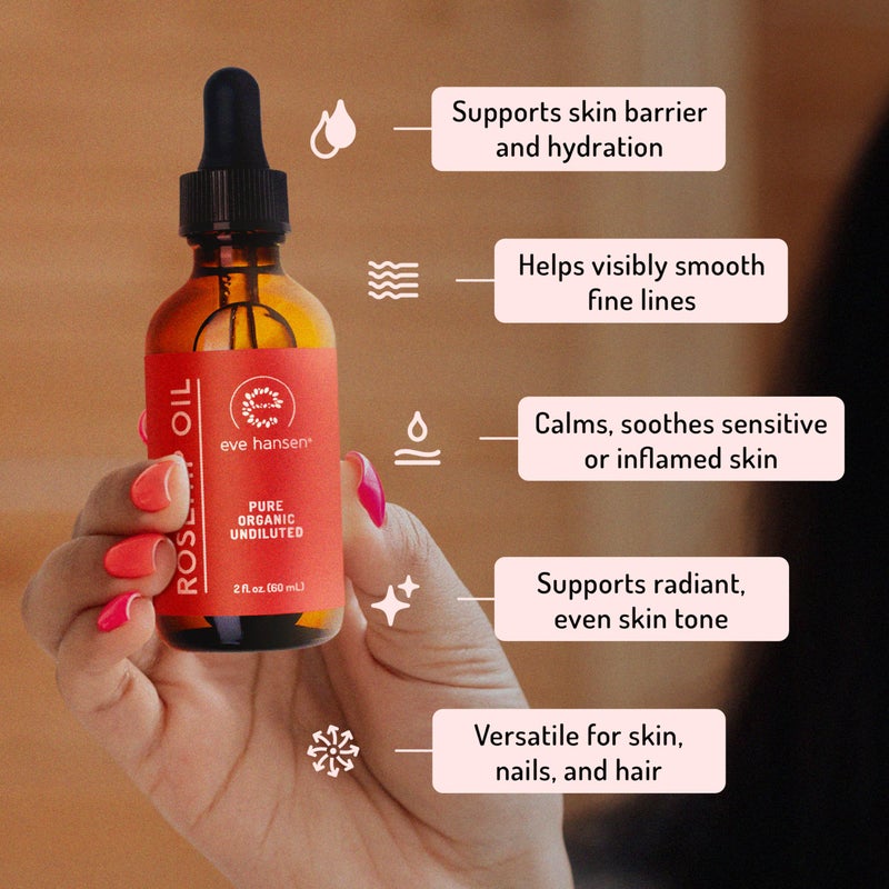 Eve Hansen Rosehip Oil for Face & Skin â€“ Organic Cold-Pressed Rosehip Seed Oil | Hydrating & Fast-Absorbing Moisturizer | 2oz - Image 2