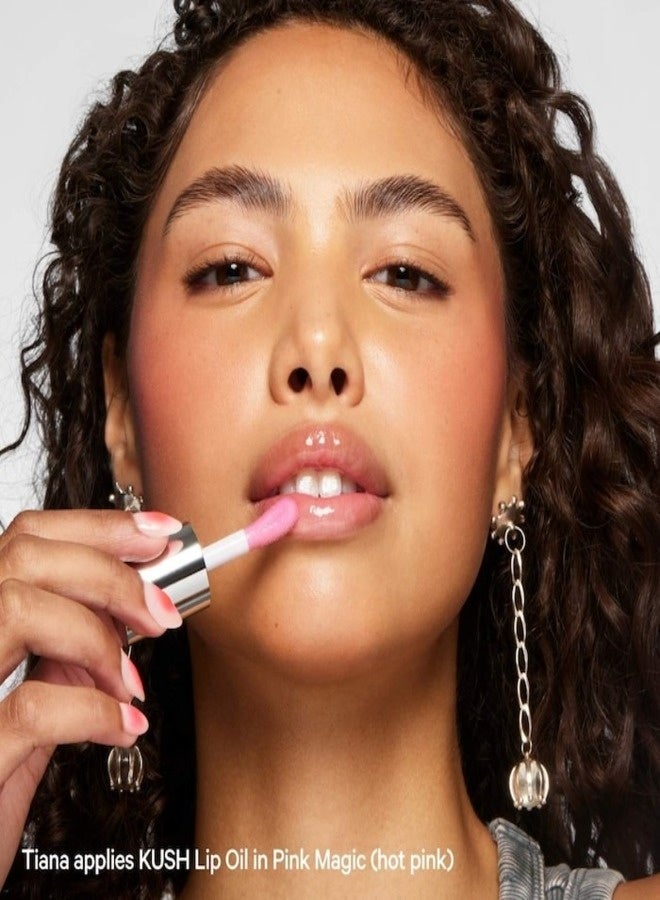 MILK MAKEUP KUSH Lip Oil – Pink Magic, Watermelon with Sheer Hot Pink Tint | Hydrating Cannabis-Infused Lip Treatment, 5.5 mL - Image 3