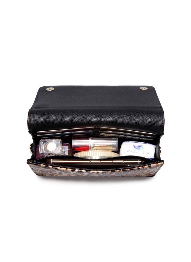 Daisy Rose Cross Body Bag Rfid Blocking With Credit Card Slots Clutch Pu Vegan Leather Leopard  - Image 4