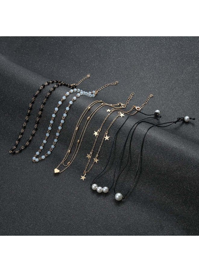 Wremily 4-12 Pieces Beaded Choker Necklaces for Women Girls Boho Seed Bead Choker Set Hawaiian Handmade Turquoise Beach Beads Necklace Chain Jewelry - Image 5