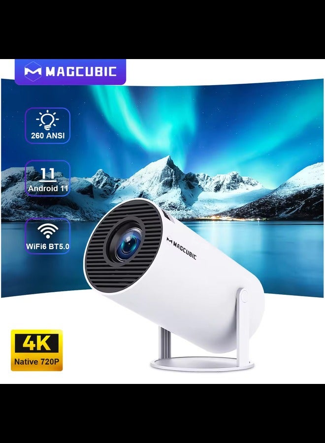 DUSALA Smart 4K Portable Mini Projector, HY300 Auto Keystone Correction Portable Projector, 4K/ 200 ANSI Smart Projector with 2.4/5G WiFi, BT 5.0, 130 Inch Screen, 180 Degree Flip,Home Video Projector - Image 2