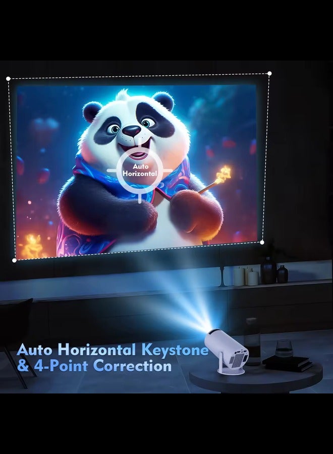 DUSALA Smart 4K Portable Mini Projector, HY300 Auto Keystone Correction Portable Projector, 4K/ 200 ANSI Smart Projector with 2.4/5G WiFi, BT 5.0, 130 Inch Screen, 180 Degree Flip,Home Video Projector - Image 3