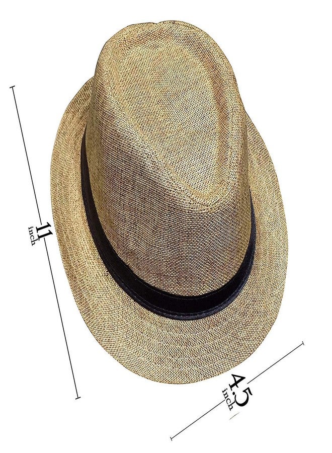 Niue Combo of 2 Pcs Fedora Hat for Men and Women (Black-Beige)-(Pack of 02) - Image 2