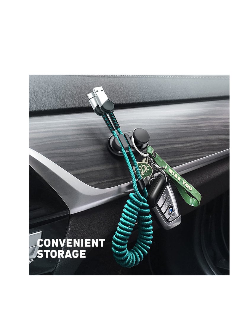 Excefore Car Dashboard Hook Holder for Key, Car Storage Clip, Multi Storage Hook, for Charging Cable, Data Cable,Earphone Cable,Bag and Mask, Phone Cord Organizer Stick on Dashboard, Hanging Hooks, Holder  - Image 2
